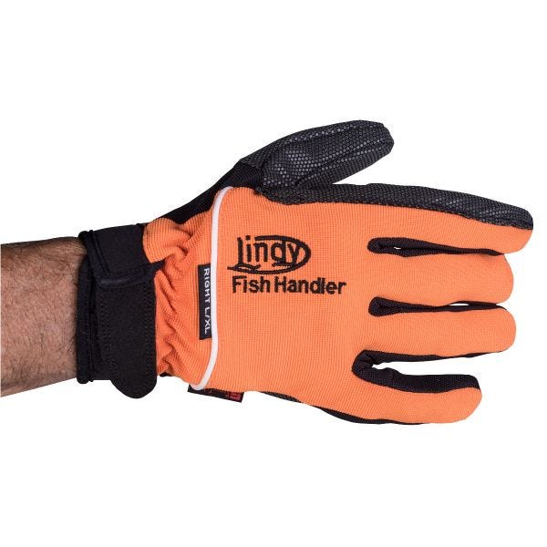 Lindy Fish Handling Glove - Orange - Large, Right Hand