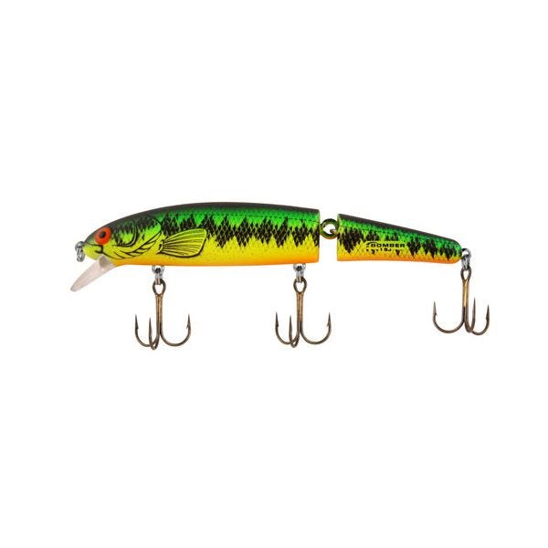 Bomber Jointed Long A Fishing Lure - Fire Tiger Bass - 4 1/2 in