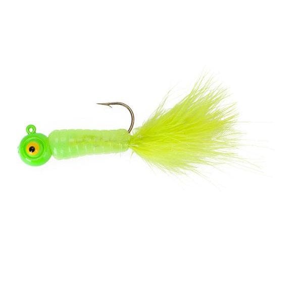 Lindy Fuzz-E Grub Jigs - Chartreuse Shad - 2 in - 1/8 oz