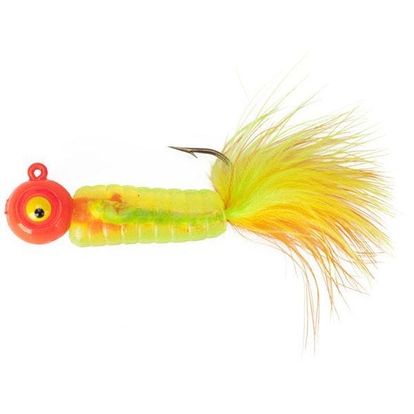 Lindy Fuzz-E Grub Jigs - Yellow/Orange - 2 in - 1/8 oz