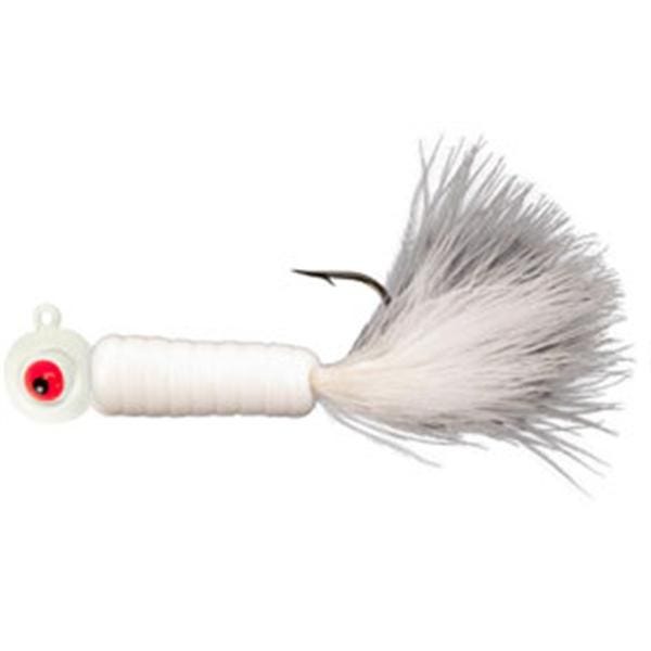 Lindy Fuzz-E Grub Jigs - White - 2 in - 1/8 oz