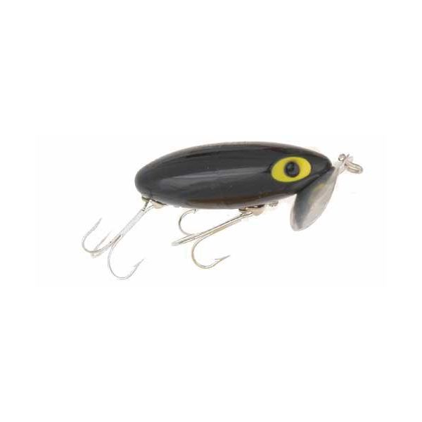 Arbogast Jitterbug Clicker Fishing Lure- Black - 2 in