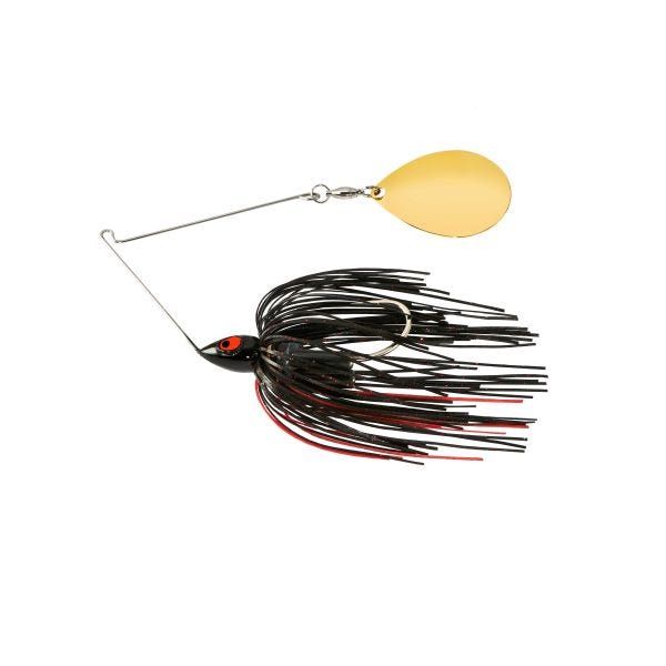 War Eagle Night Time Painted Head Single Colorado Spinnerbait -Black  Red-1/2 oz