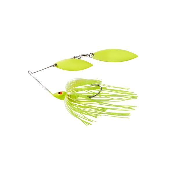 War Eagle Painted Head With Painted Double Willow Blades Spinnerbait  -Chartreuse-1/2 oz