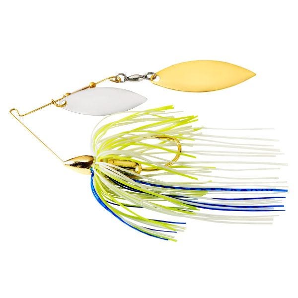 War Eagle Screamin Eagle Gold Frame Double Willow Spinnerbait White  Chartreuse Blue 1/2 oz