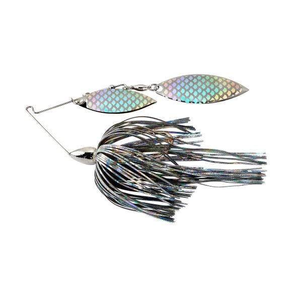 White Spinnerbait - Smooth Nickel Double Willow