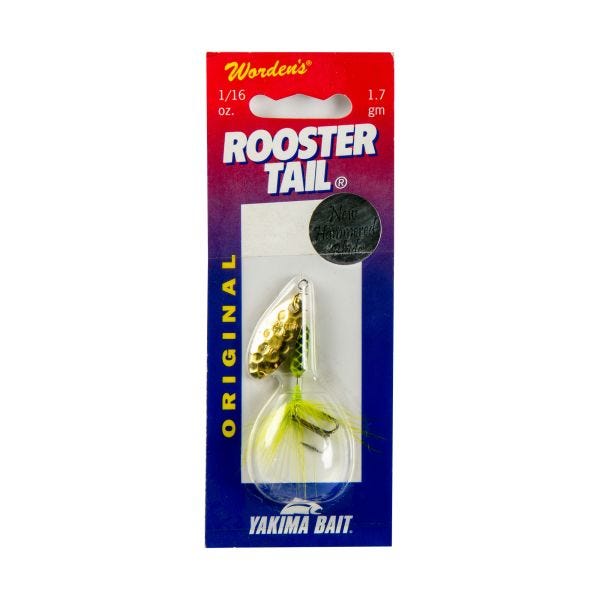 Rooster Tail-Hammered Brass Chartreuse-1/16 oz