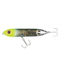 Heddon Saltwater Super Spook, Jr. - Black/Chartreuse Head/Gold Insert - 3 1/2 in