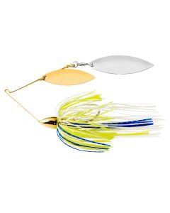 War Eagle Gold Frame Double Willow Spinnerbait White Chartreuse Blue 1/2 oz