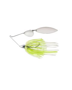 War Eagle Nickel Frame Tandem Willow Spinnerbait White Chartreuse Pearl 1/2 oz