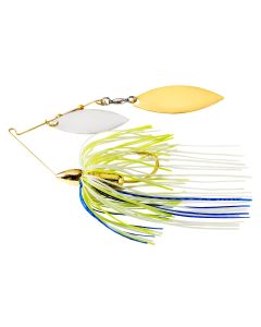 War Eagle Screamin Eagle Gold Frame Double Willow Spinnerbait White Chartreuse Blue 1/2 oz