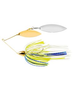 War Eagle Gold Frame Double Willow Spinnerbait White Chartreuse Blue 1/4 oz