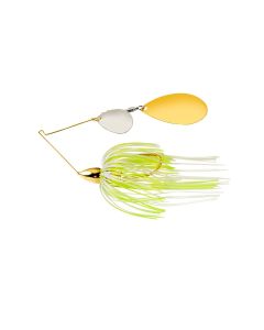 War Eagle Gold Frame Tandem Indiana Spinnerbait Hot White Chartreuse 3/8 oz