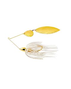 War Eagle Gold Frame Hammered Tandem Willow Spinnerbait White Gold 3/8 oz