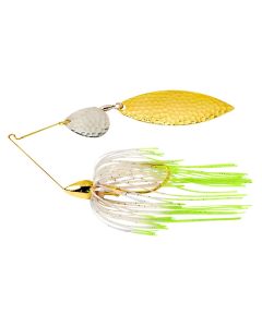 War Eagle Gold Frame Hammered Tandem Willow Spinnerbait Hot Blue Herring 3/8 oz