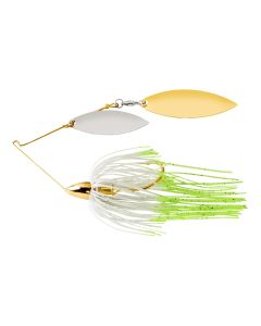 War Eagle Gold Frame Double Willow Spinnerbait Hot White Shad 3/8 oz