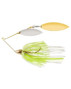 War Eagle Gold Frame Double Willow Spinnerbait White Chartreuse Pearl 3/8 oz