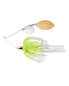 War Eagle Gold Frame Finesse Colorado / Turtleback Spinnerbait White Chartreuse 5/16 oz