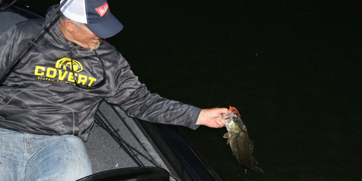 nighttime bass fishing