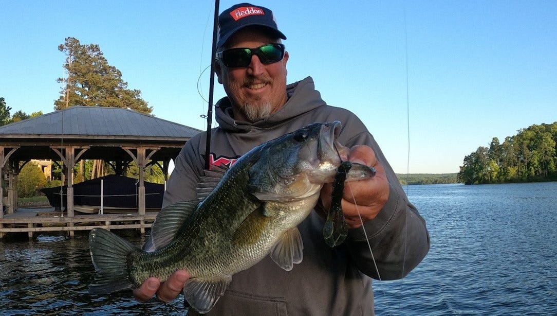 largemouth bass on YUM Spine Craw