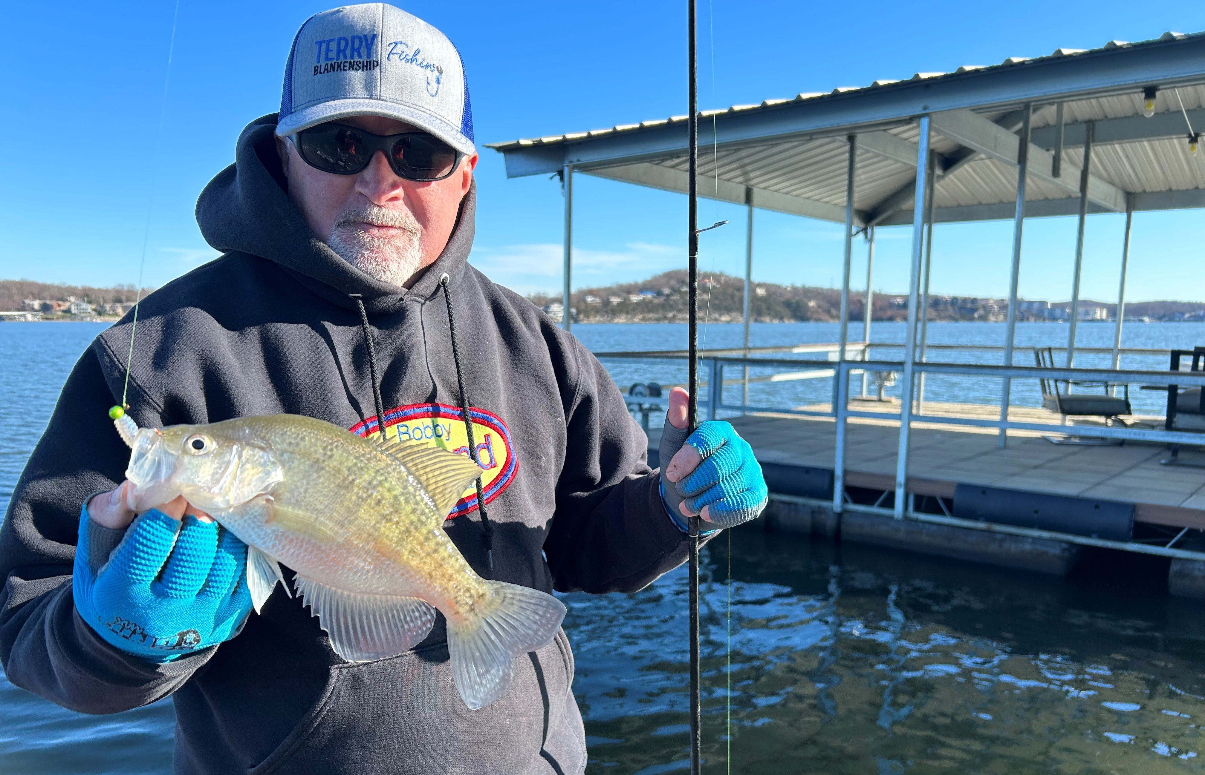 Terry Blankinship with a winter crappie