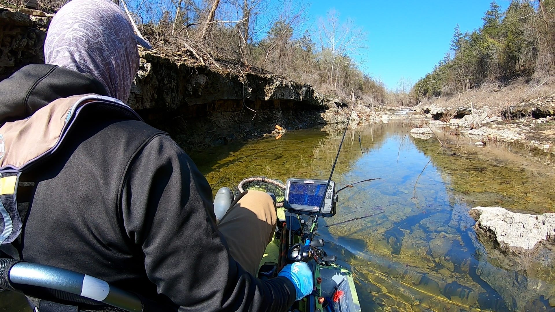 creek kayak fishing