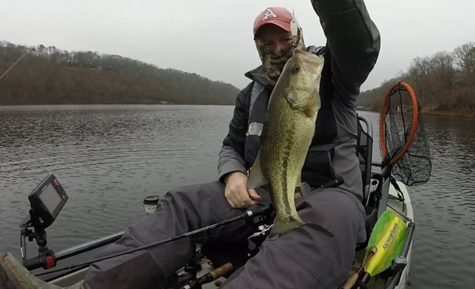 kayak fishing winter bass