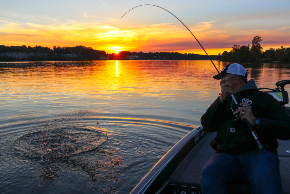 sunset fish catch