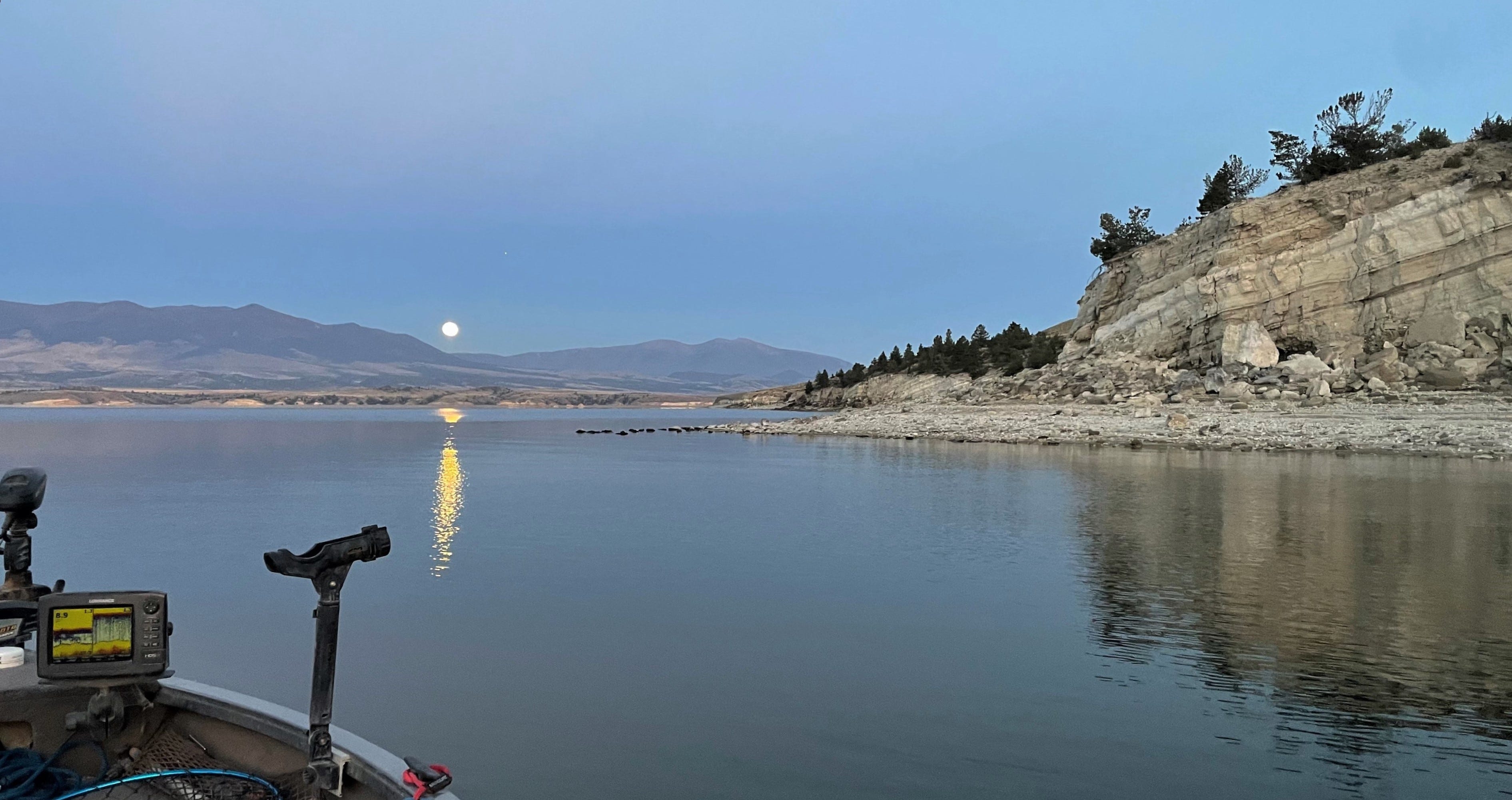 fishing reservoir with low water