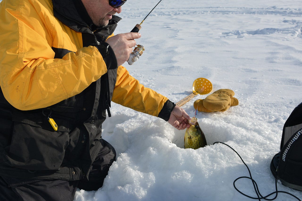 ice fishing for crappie