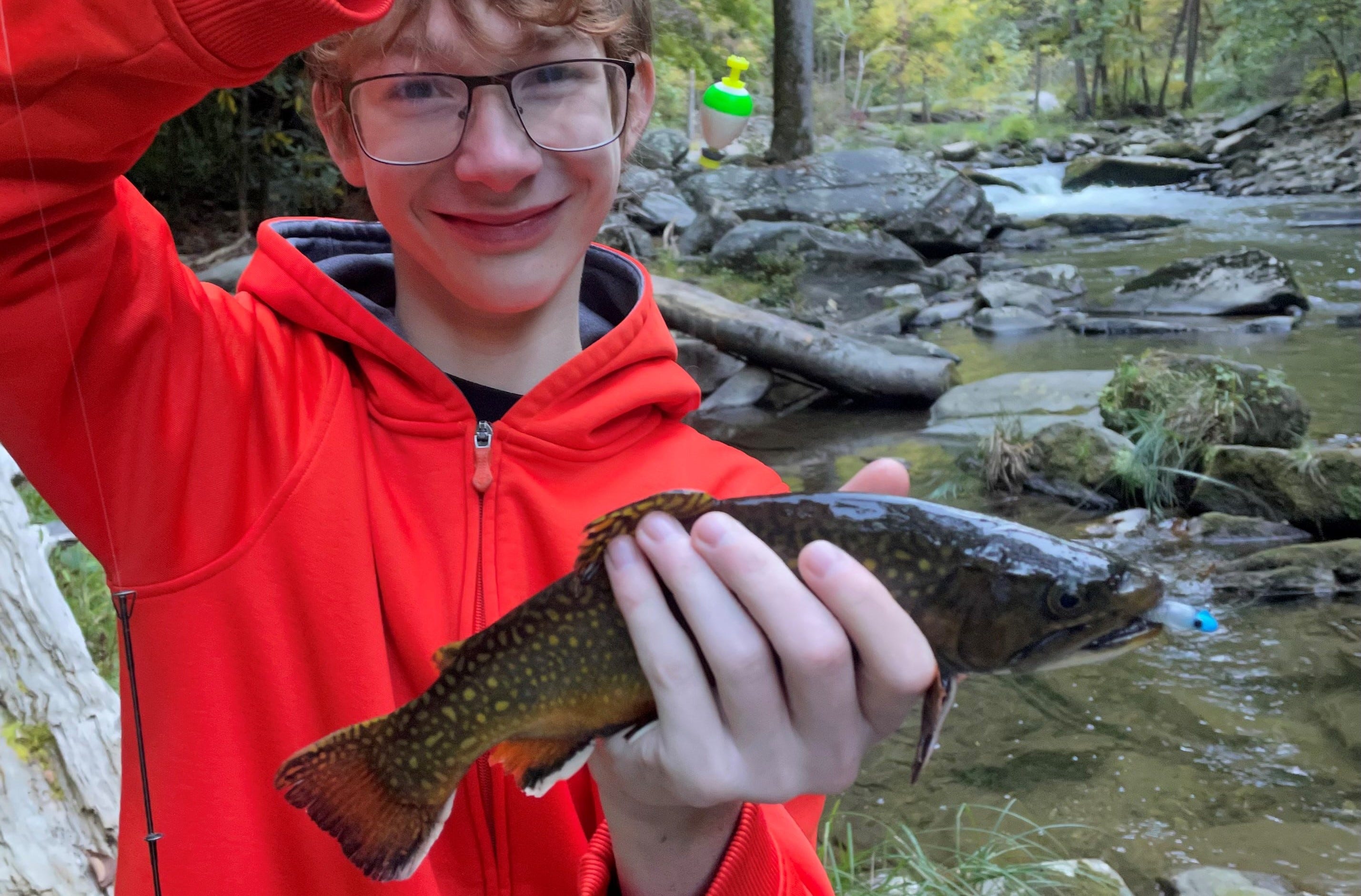 brook trout on float and jig