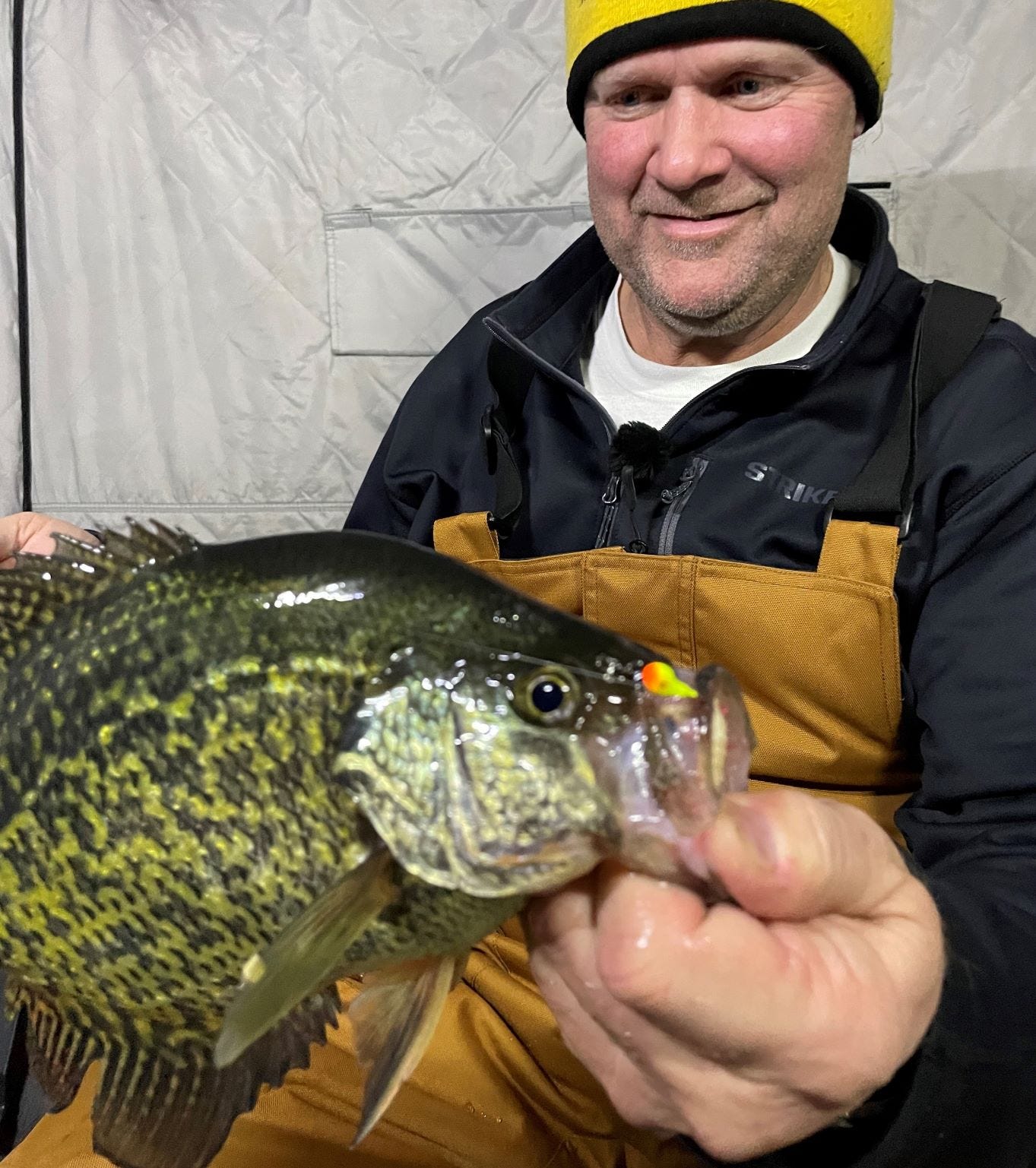 ice fishing crappie catch