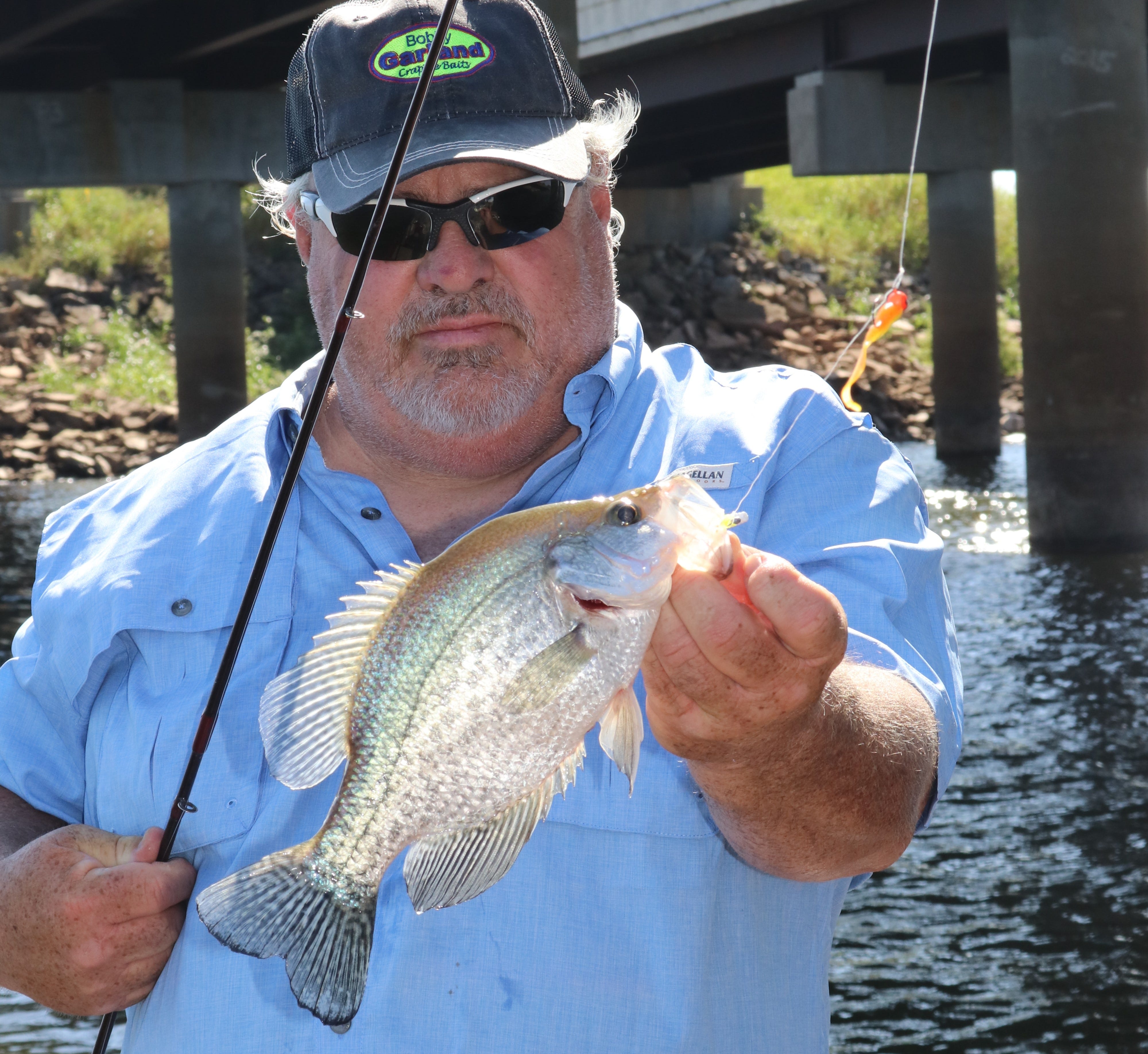 crappie caught from bridge structure