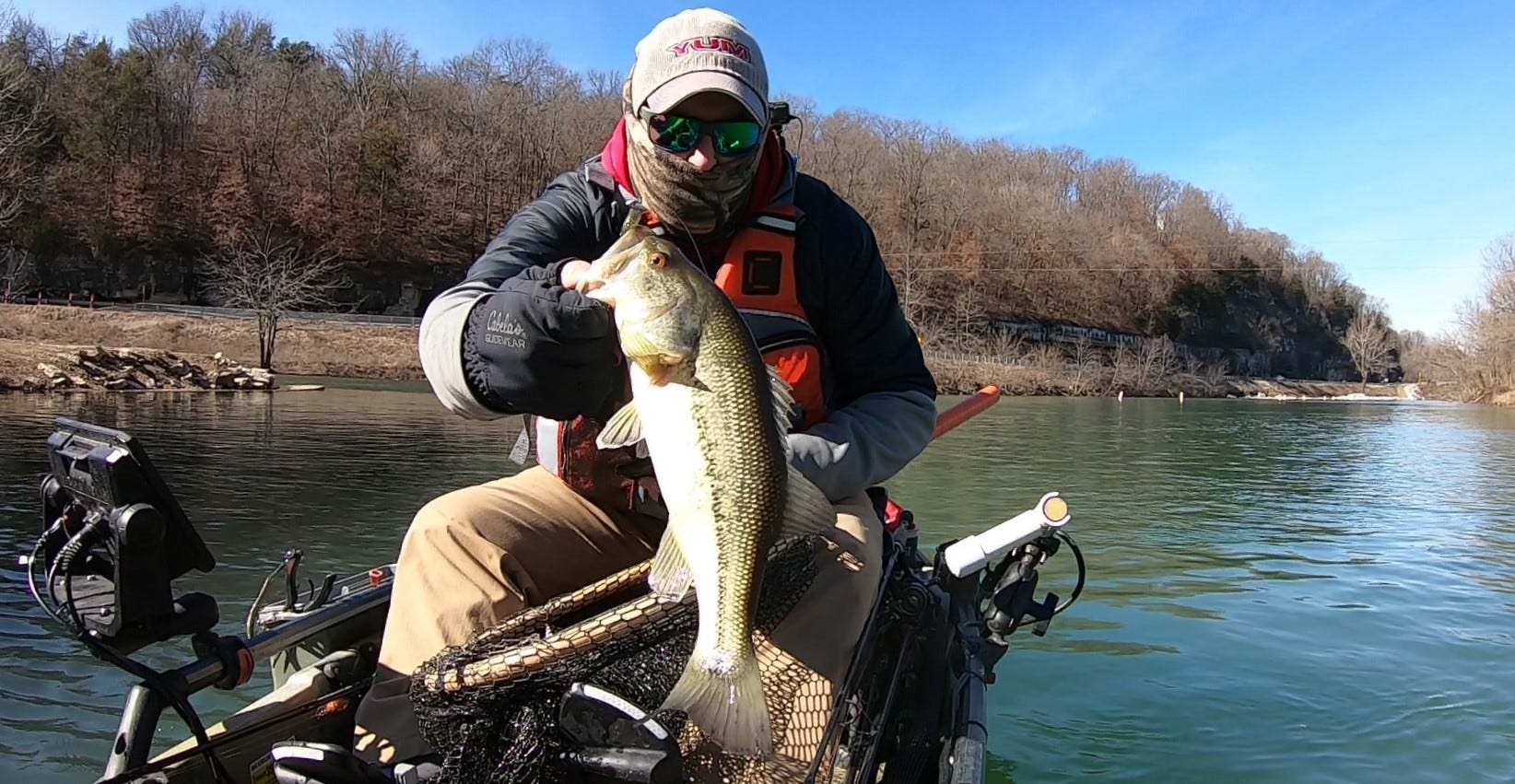 winter kayak bass