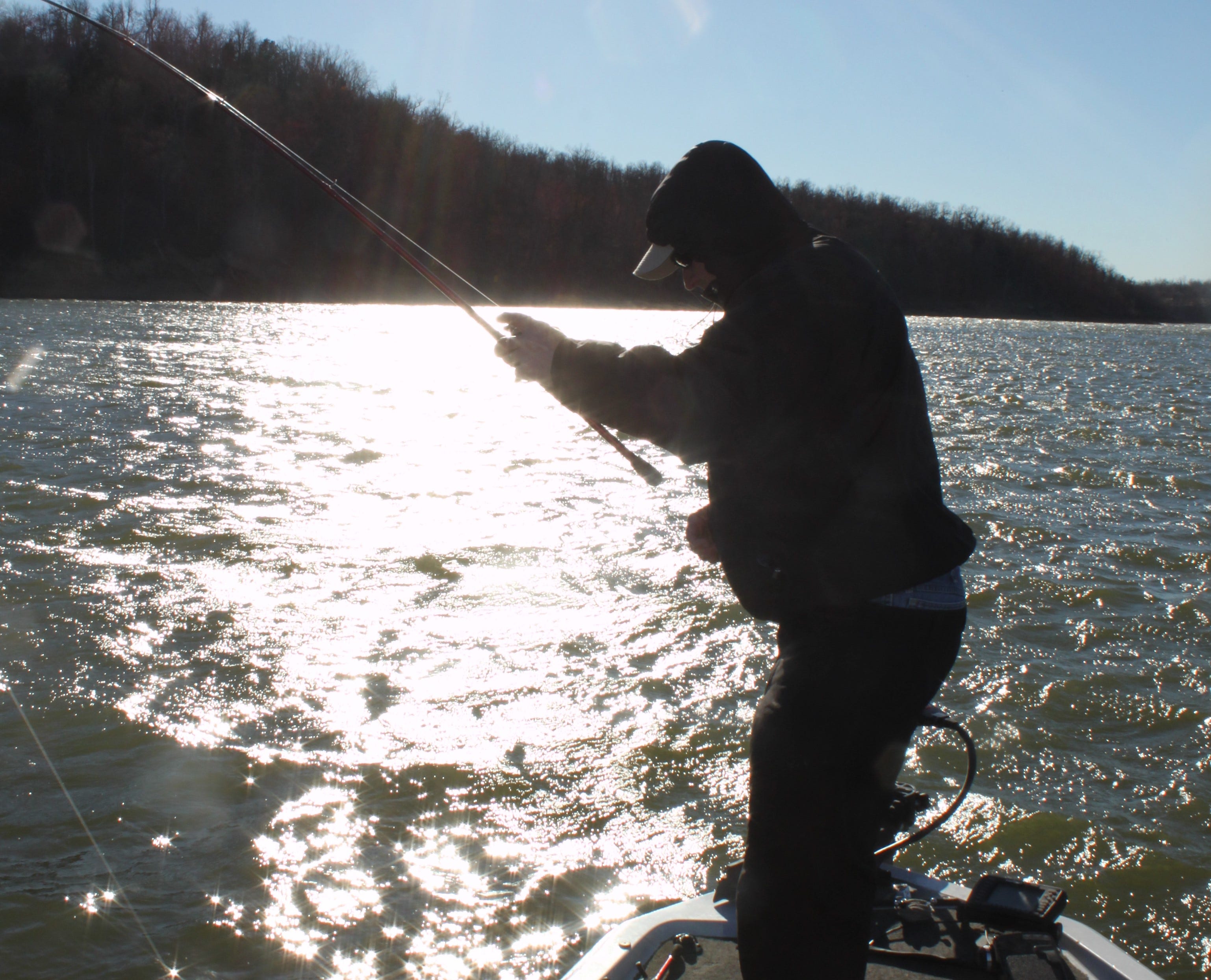 fighting a winter fish