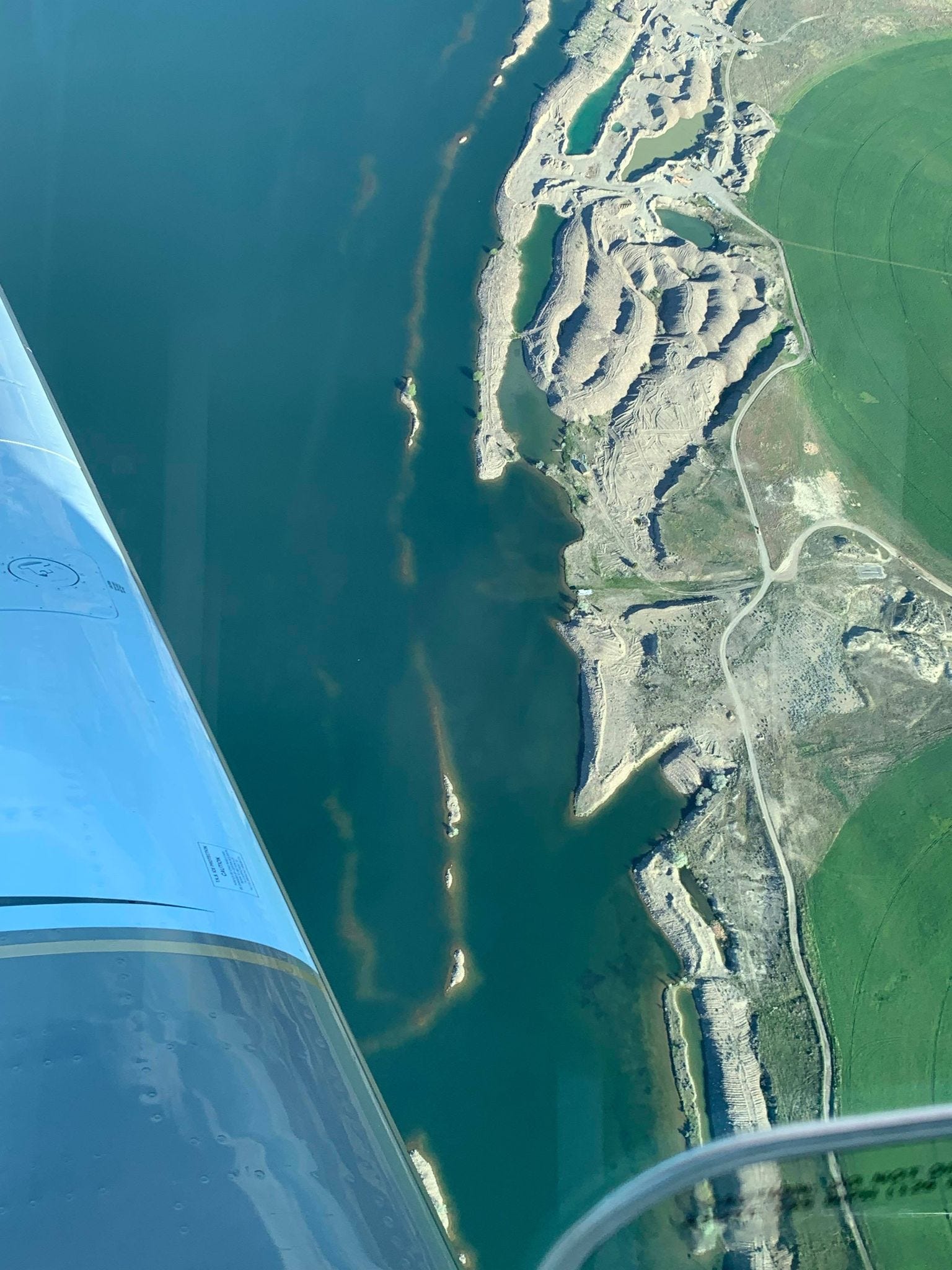 overhead of drawn down reservoir bank