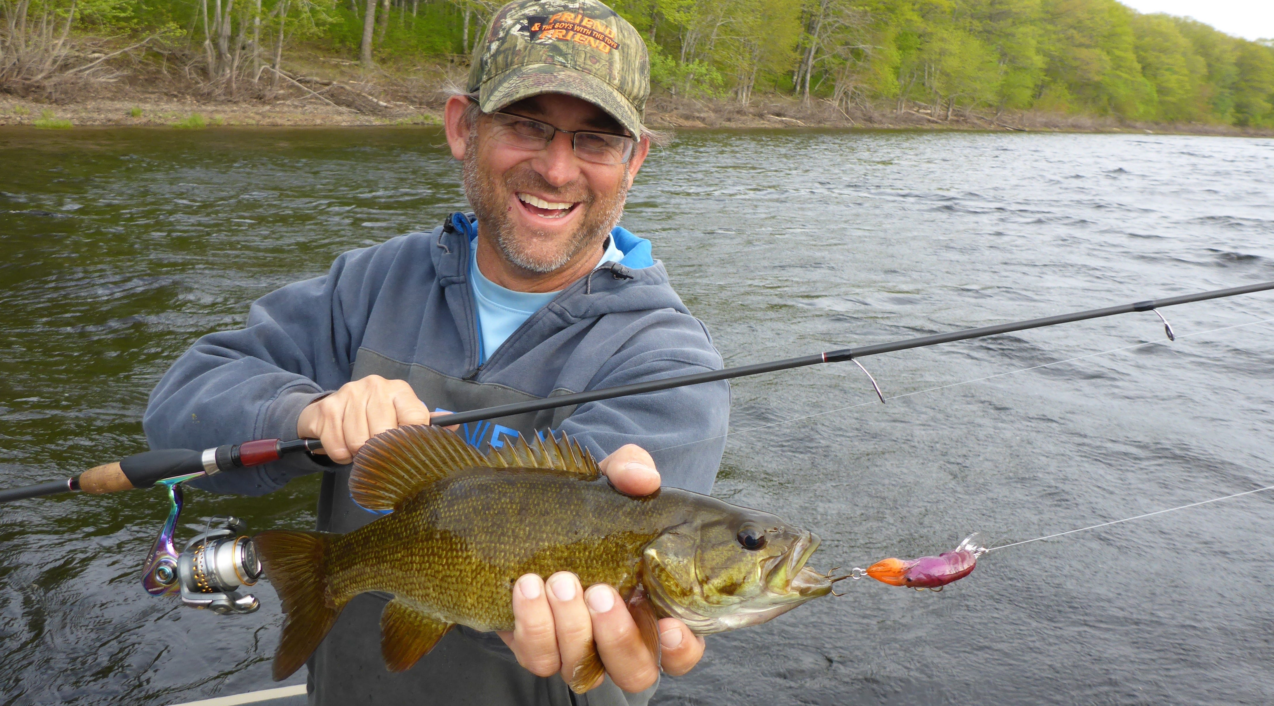 smallmouth bass on Rebel Crawfish