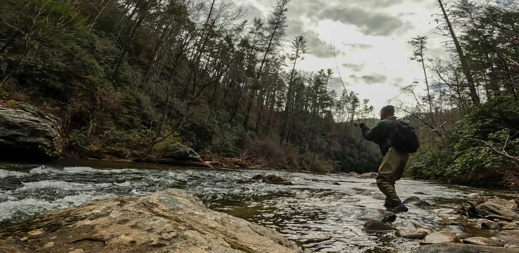 casting for trout