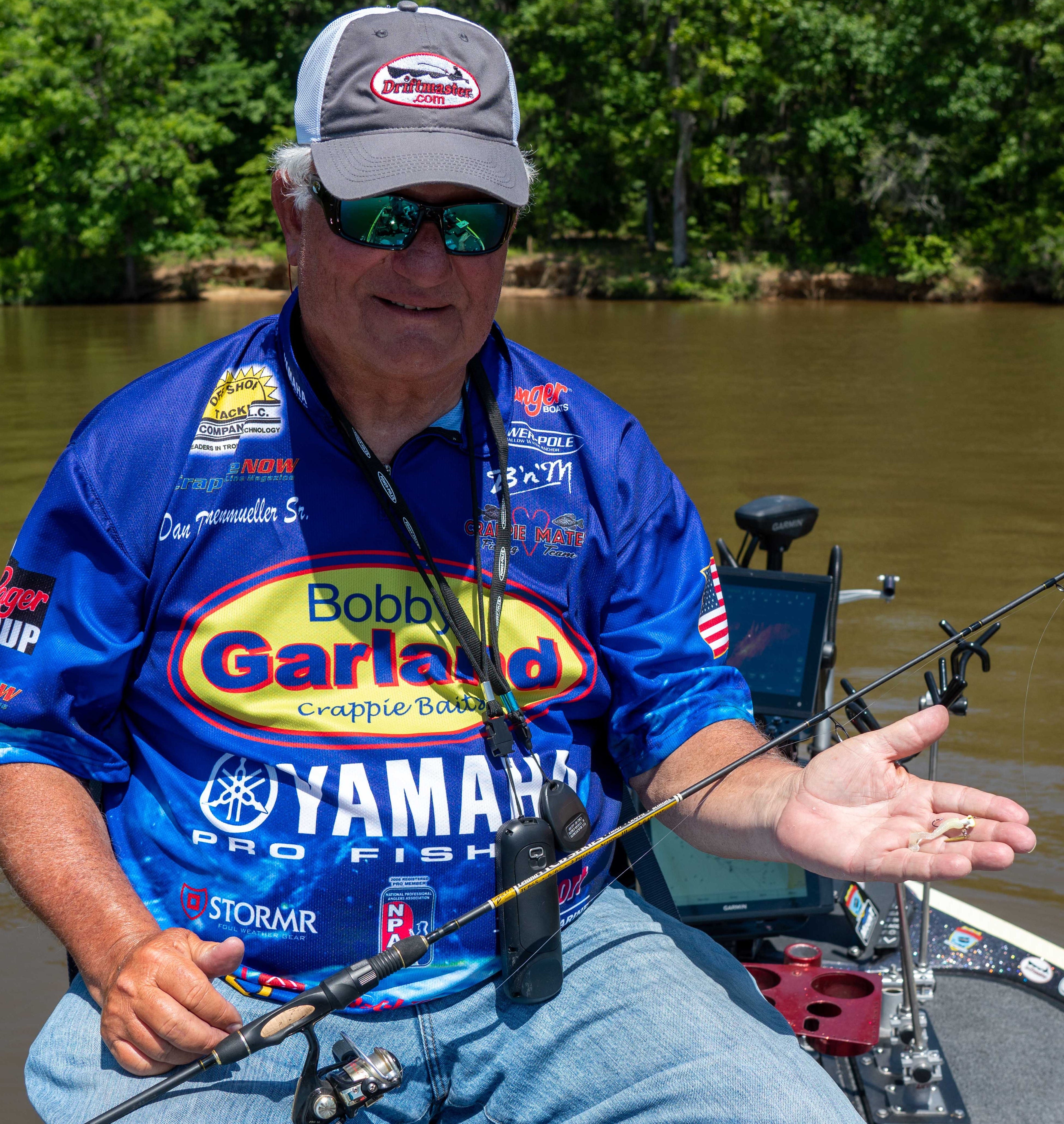 Dan Dannenmueller with brushpile crappie set-up