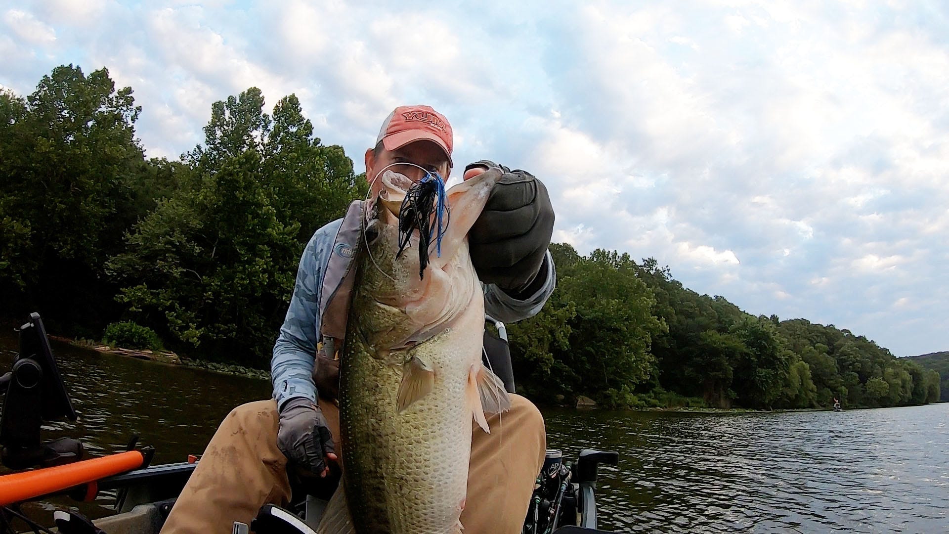 big bass from kayak