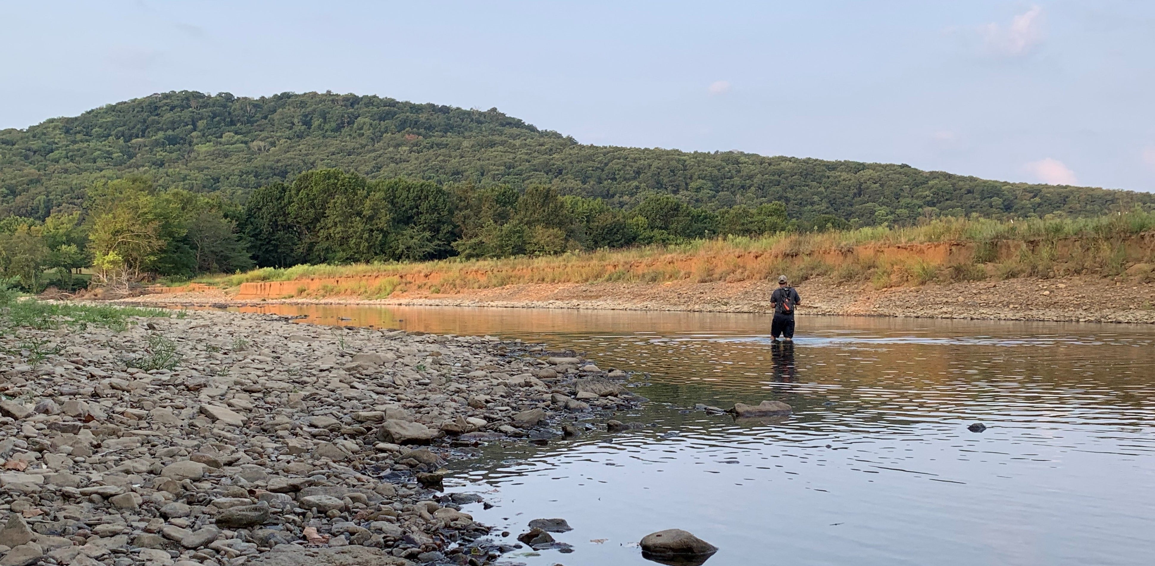 wading an ozarks creek