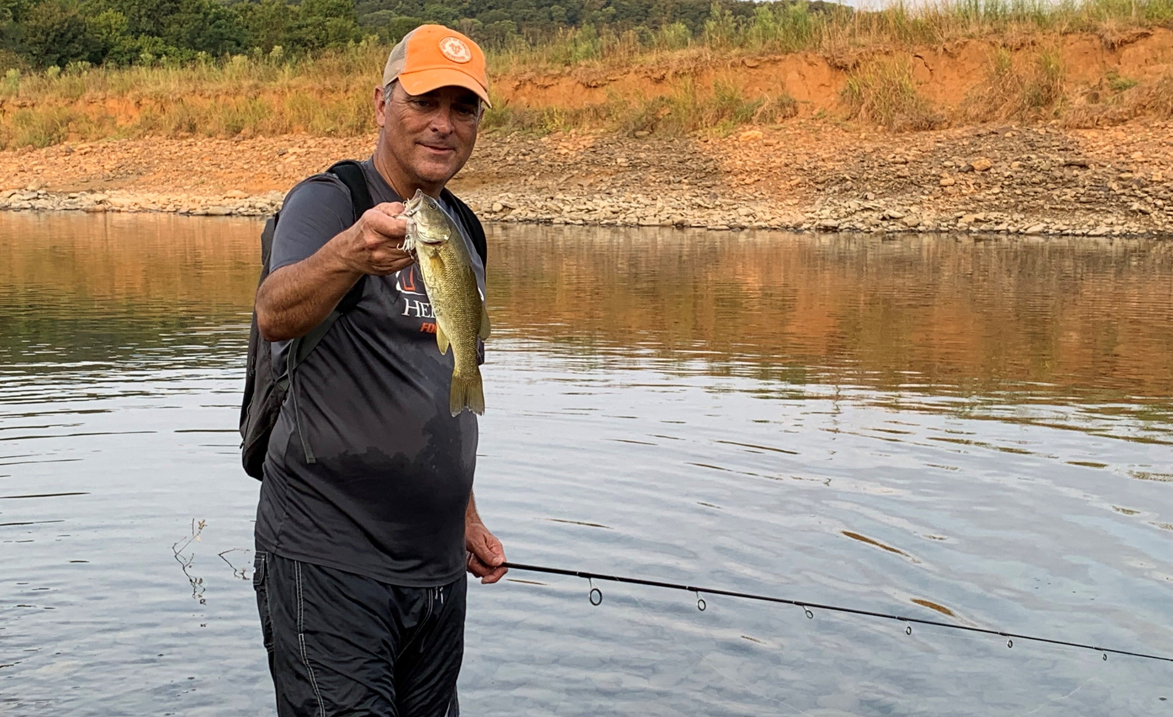 wade fishing smallmouth bass