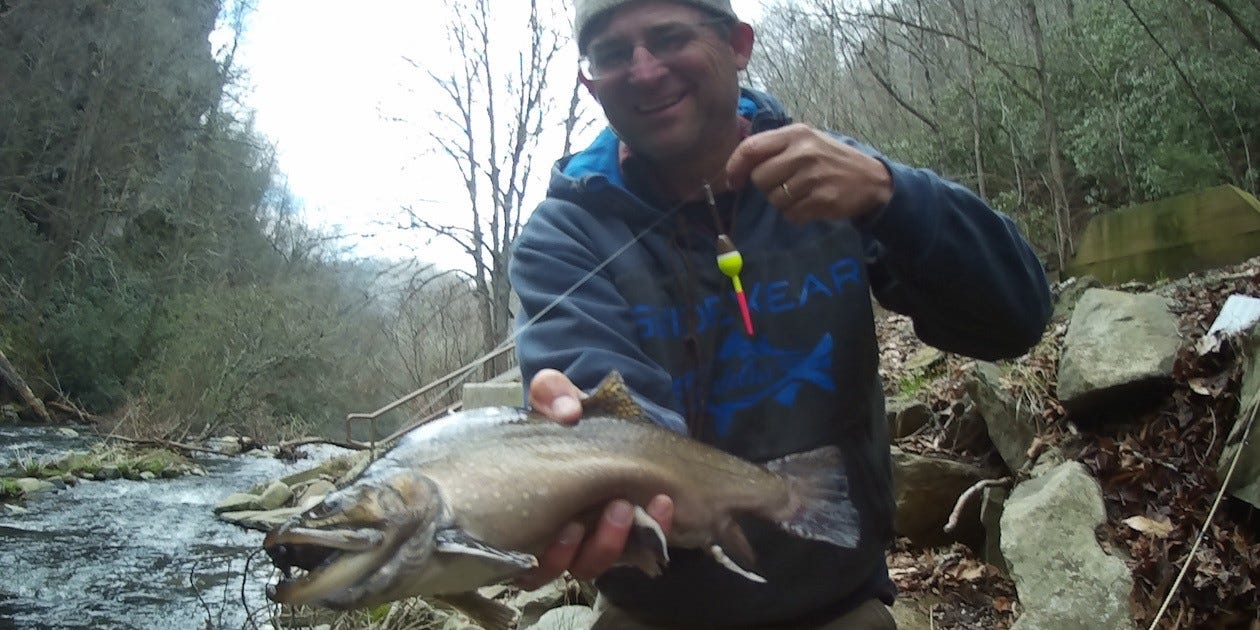 brook trout on float and jig