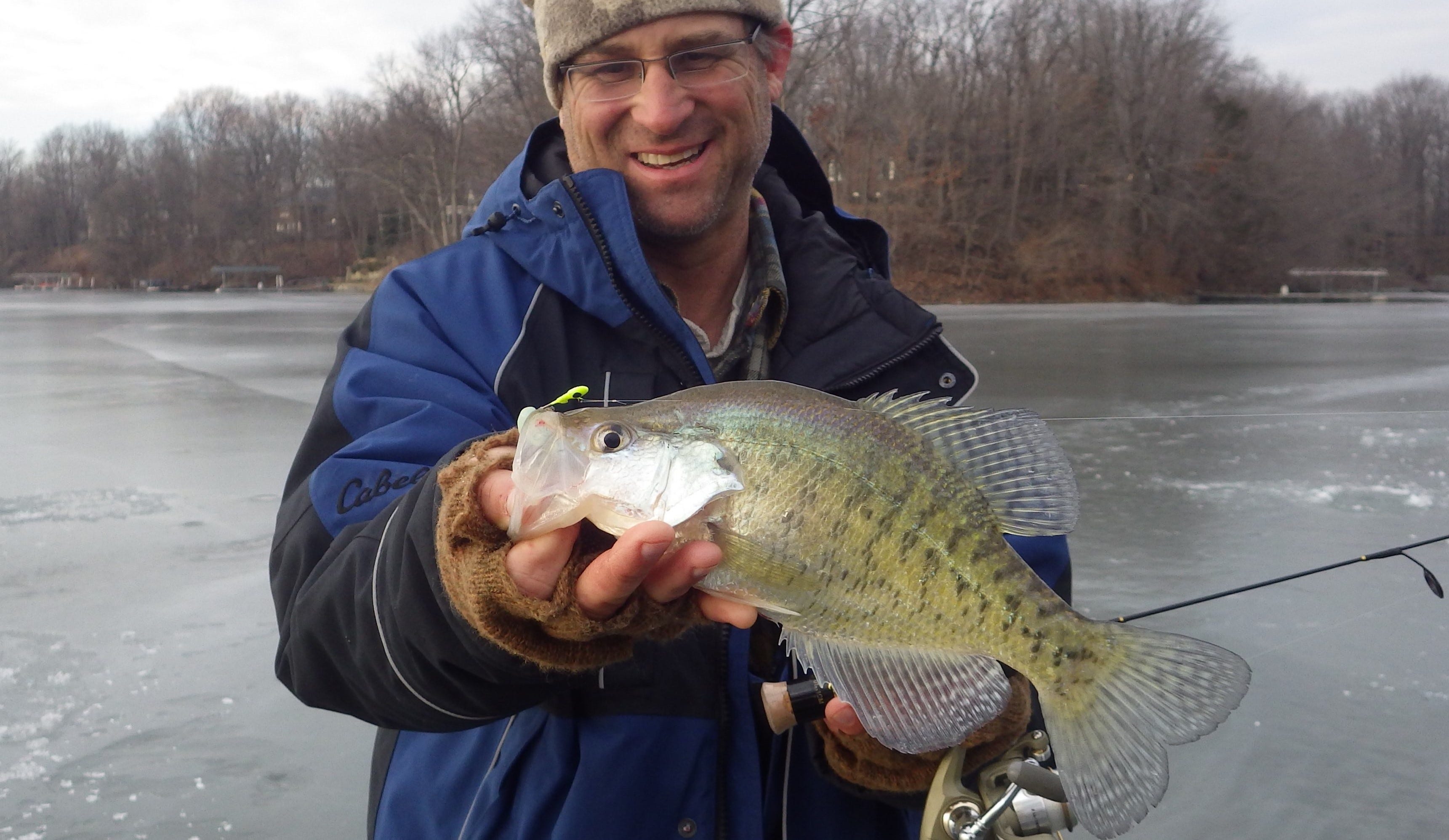 ice fishing crappie catch