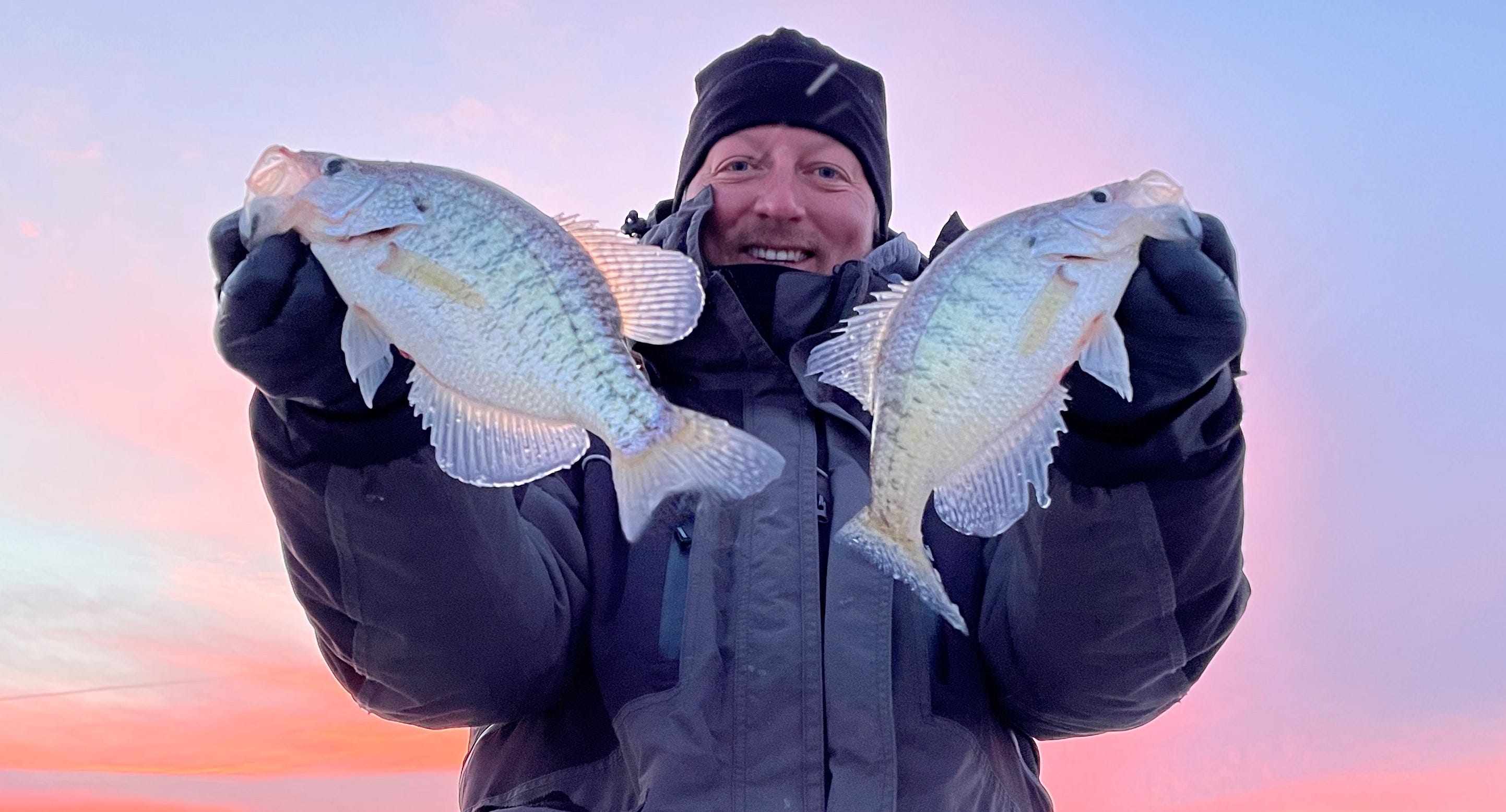 ice fishing crappie catch