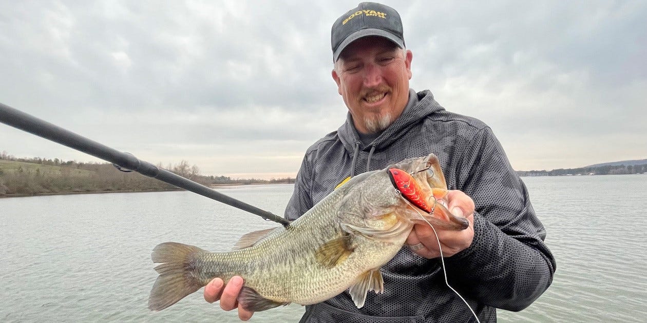 largemouth bass on lipless crankbait